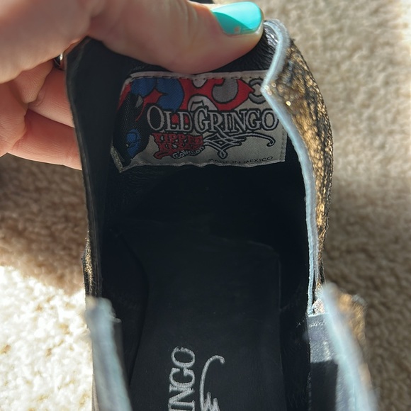 Old Gringo Ankle Boots, Size 9, Black and Gold - Picture 6 of 6
